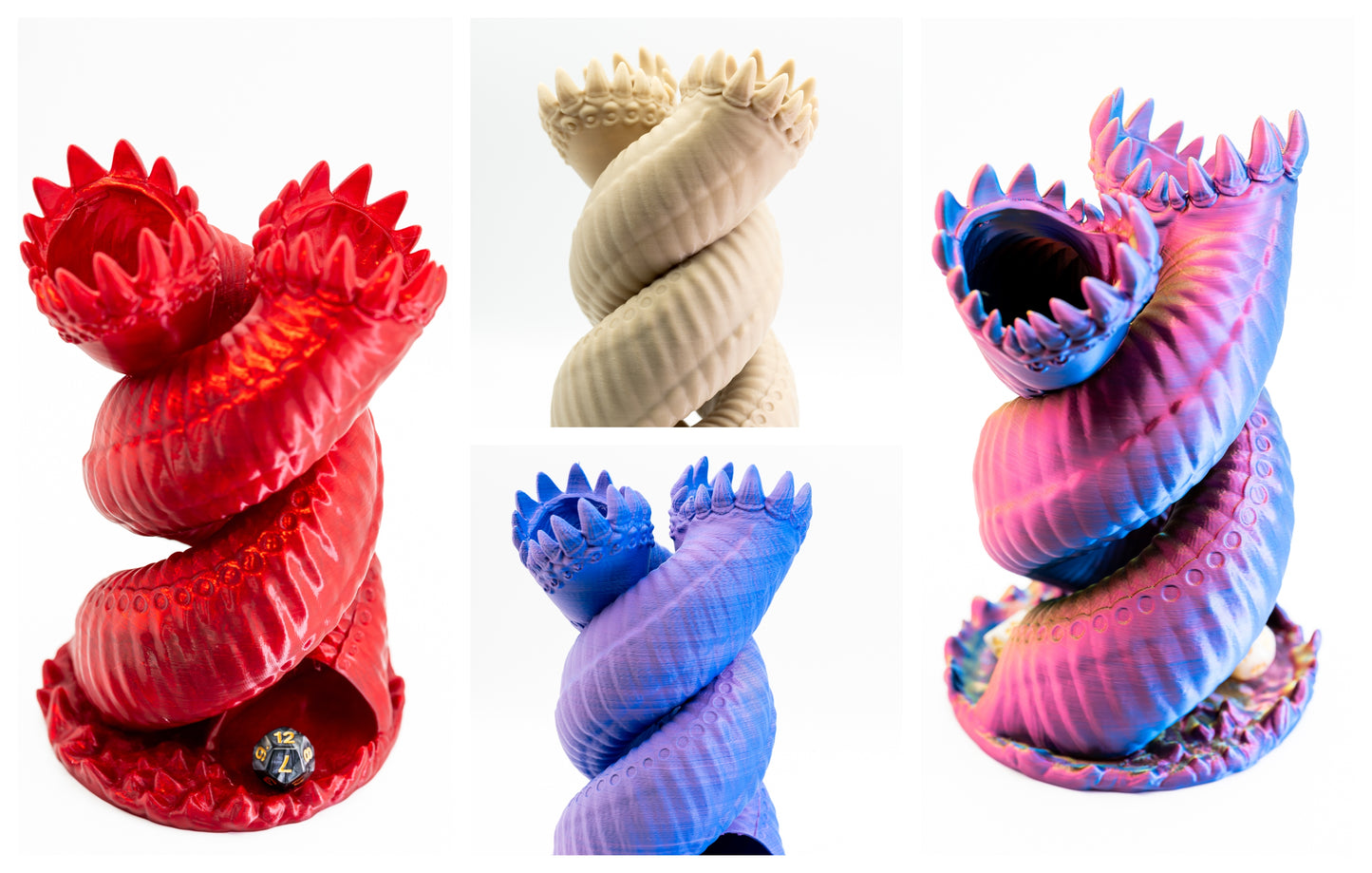 Twin Worm Monster - 3D Printed Dice Tower/Roller
