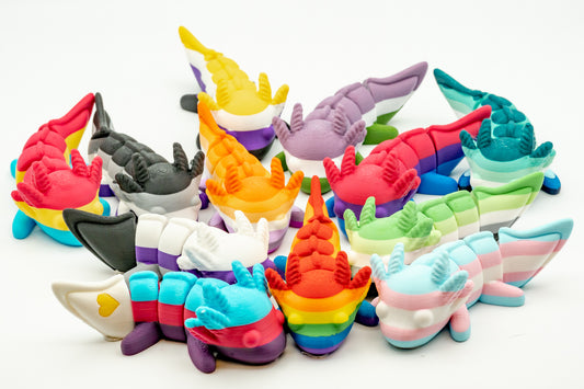 Pride Articulating Baby Axolotl Fidget Toy