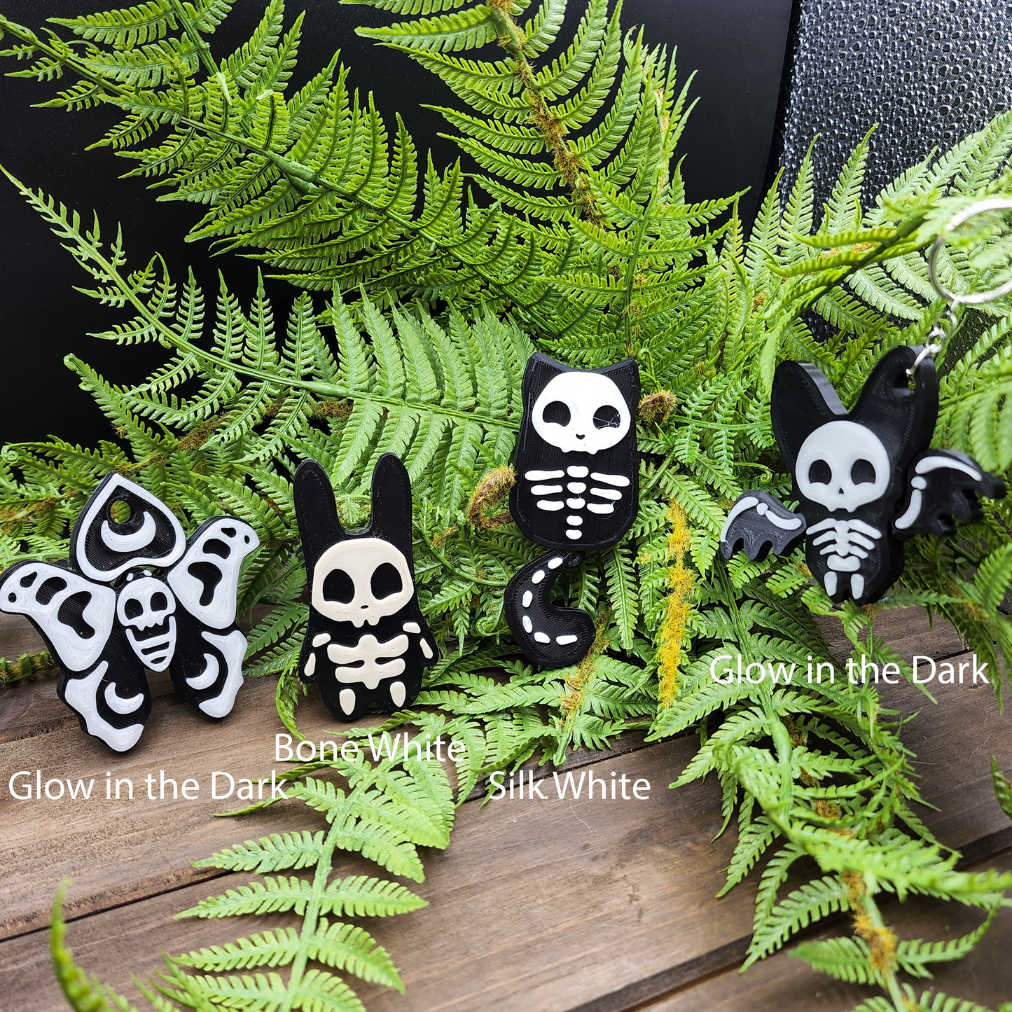 Spooky Halloween Skeleton Keychains and Magnets